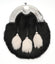 Full Dress Chrome Interlace Sporran - Black/White Rabbit Fur