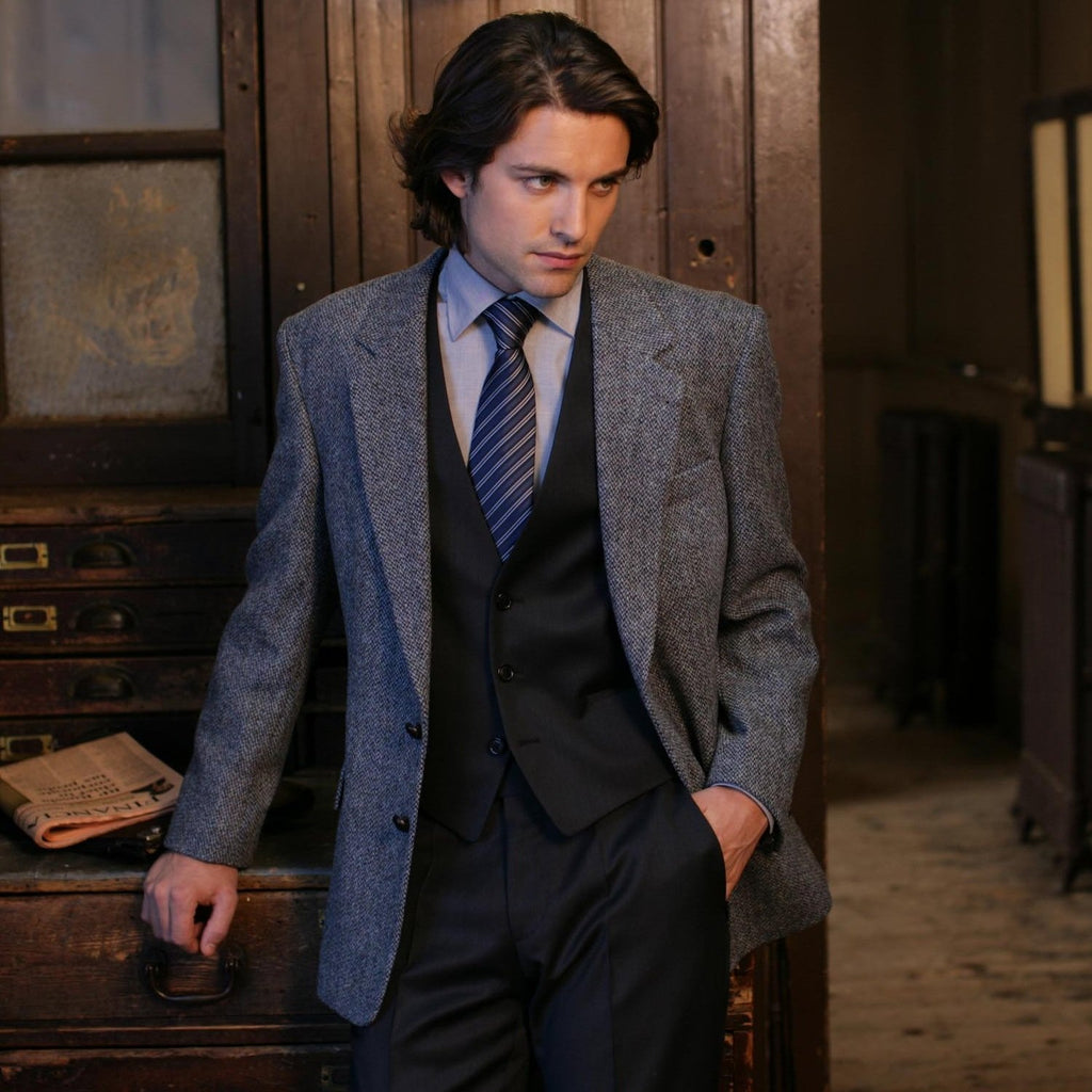 Mens Classic Genuine Scottish Harris Tweed Wool Blazer Jacket - Dalmore
