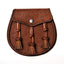 Khaki Leather Twin Swirl Celtic Embossed Sporran
