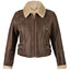 New Sheepskin Aviator Ladies Leather Coat - Ella - Chocolate Forest