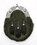Full Dress Chrome Interlink Sporran- Dark Green Rabbit Fur