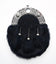 Full Dress Chrome Interlink Sporran - Navy Rabbit Fur