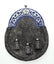 Full Dress Natural Calfskin Chrome Thistle Weave Sporran - Blue Enamel