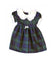 Girls Tartan Dress with white bow, Black Watch