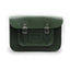 12.5 inch Real Leather Buckle Satchel Bag - Green