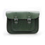 11 inch Real Leather Buckle Satchel Bag - Green