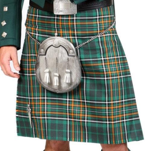 Men's 8 Yard Kilt Irish County 100% Wool 13oz Mediumweight Tartan, Traditionally Hand Stitched