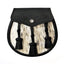 Semi Dress Natural Calfskin Celtic Embossed Leather Tassel Sporran