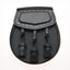 Raised Design Black Leather Sporran