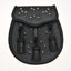 Black Leather Celtic Embossed Studded Leather Sporran