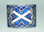 Saltire Lion Rampant Belt Buckle, Blue Enamel, Antique Finish