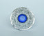 Sapphire Stone Intricate Thistle Plaid Brooch