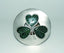 Green Enamel Shamrock Plaid Brooch - Antqiue