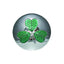 Green Enamel Shamrock Plaid Brooch - Chrome