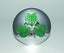 Green Enamel Shamrock Plaid Brooch - Chrome