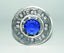 Sapphire Stone Thistle Plaid Brooch - Antique Finish