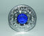 Sapphire Stone Thistle Plaid Brooch - Chrome Finish