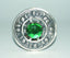 Emerald Stone Thistle Plaid Brooch - Antique Finish
