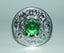 Emerald Stone Thistle Plaid Brooch - Chrome Finish