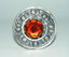 Topaz Stone Thistle Plaid Brooch - Antique Finish