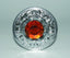 Topaz Stone Thistle Plaid Brooch - Chrome Finish