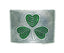 Green Enamel Shamrock Belt Buckle - Antique Finish