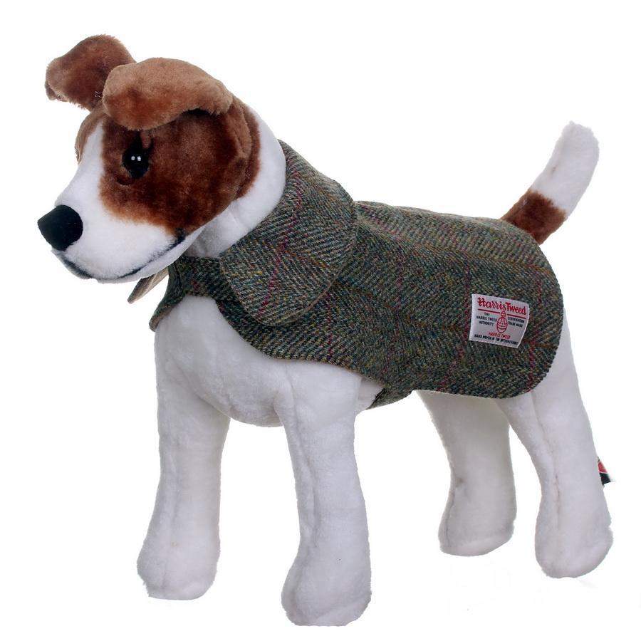 Harris Tweed Dog Coat - Green/Brown Check