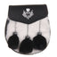 Semi Dress White/Black Rabbit Thistle Badge Sporran - SF4