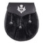 Semi Dress Black Rabbit Thistle Badge Sporran - SF4