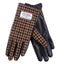 Ladies Harris Tweed Gloves - Brown Dogtooth / Brown Leather