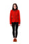 Ladies Fashion Jacket - Red With Red Tartan Detail