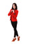 Ladies Fashion Jacket - Red With Red Tartan Detail