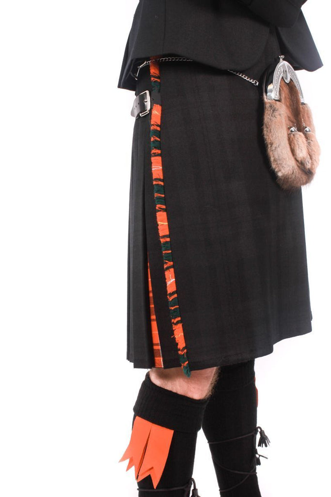 Men's Kilt - 100% Wool, 16oz, 8 Yard  - Black Isle Contrast Kilt