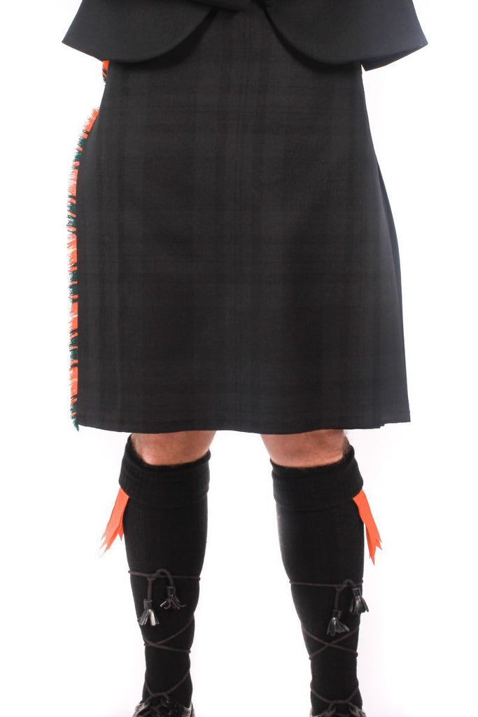 Men's Kilt - 100% Wool, 16oz, 8 Yard  - Black Isle Contrast Kilt