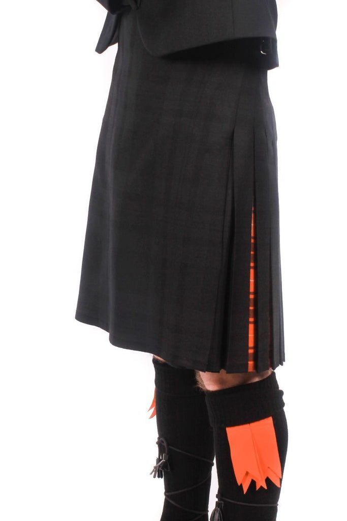 Men's Kilt - 100% Wool, 16oz, 8 Yard  - Black Isle Contrast Kilt