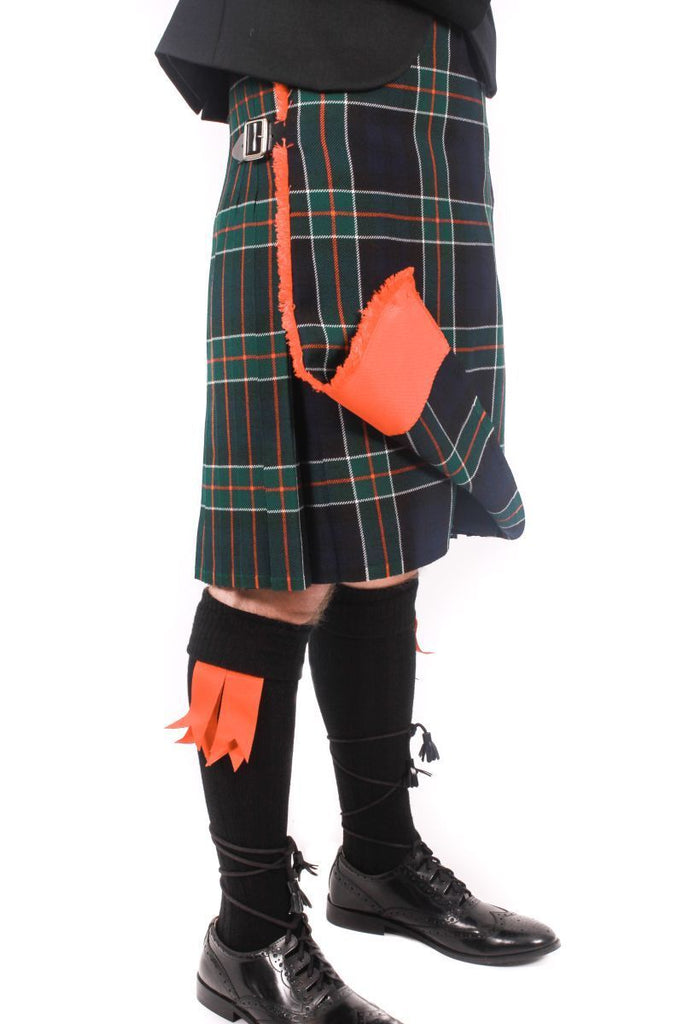 Men's Kilt - 100% Wool, 16oz, 8 Yard  - Tartan Contrast Kilt