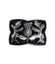 Chrome Thistle Relief Black Enamel Buckle