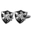 Lion Rampant and Saltire Shield Cufflinks - Chrome Finish