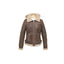New Sheepskin Aviator Style Ladies Leather Coat - Jessie - Chocolate