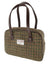 Harris Tweed Medium Eden Square Handbag in Brown Dogtooth