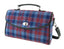 Harris Tweed Calder Satchel Bag - Blue/Pink Check