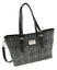 Harris Tweed Large Spey Tote Bag with Shoulder Straps in Dark Grey Check