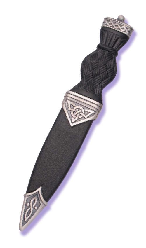 Matt Silver Plated Celtic Pip Top Sgian Dubh