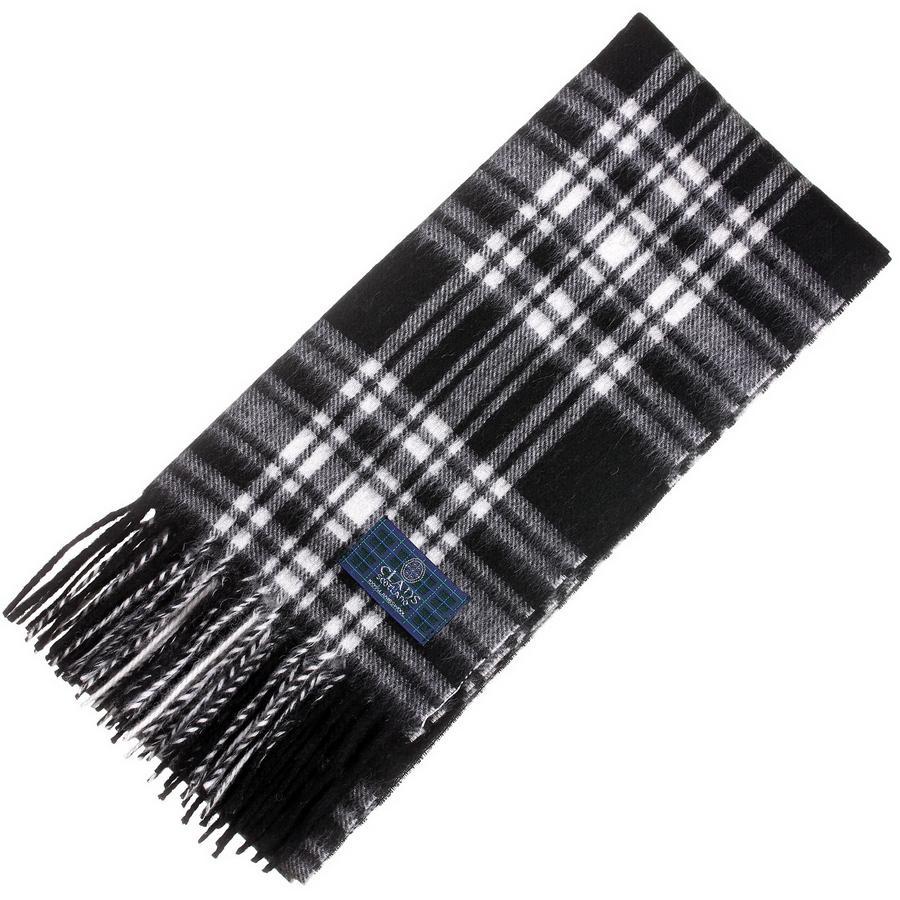 Clan Tartan Scarf - Menzies Black/White Modern