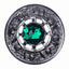 Emerald Stone Thistle Plaid Brooch - Chrome Finish