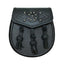 Black Leather Traditional Celtic Embossed Studded Sporran - L3