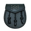 Black Leather Studded Lattice Sporran - L12