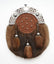 Full Dress Chrome Interlink Targe Sporran - Musquash Fur