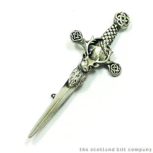 Pewter Stag Head Kilt Pin