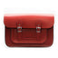 15 inch Real Leather Buckle Satchel Bag - Red